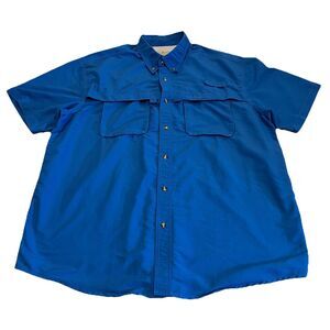L.L. Bean Fly Fishing Shirt Men’s Vented Blue Short Sleeve Extra Large XL 210253